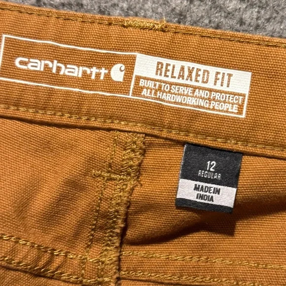 Carhartt Rugged Flex Canvas Work Pants Womens 12 brown Relaxed Carpenter BN5113 - Picture 8 of 12